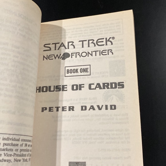 Star Trek New Frontier Book One: House of Cards by Peter David - Paperback Novel - Picture 4 of 6